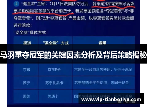 马羽重夺冠军的关键因素分析及背后策略揭秘 马羽重夺冠军的关键因素分析及背后策略揭秘